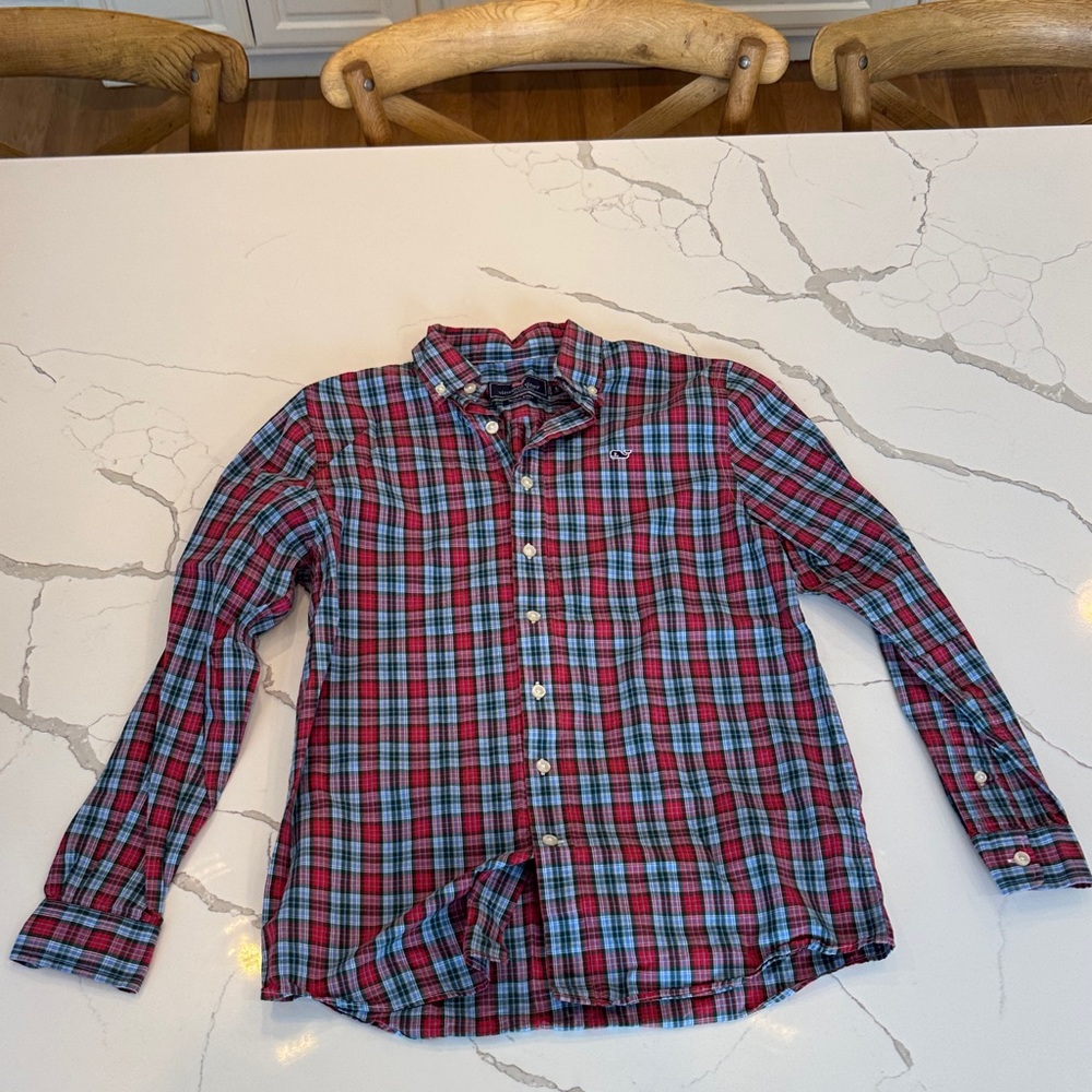Vineyard Vines Red and Blue Checkered Shirt